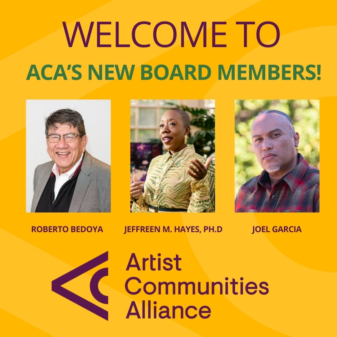 A graphic featuring two men and a black woman, words say Welcome to ACA's new board members