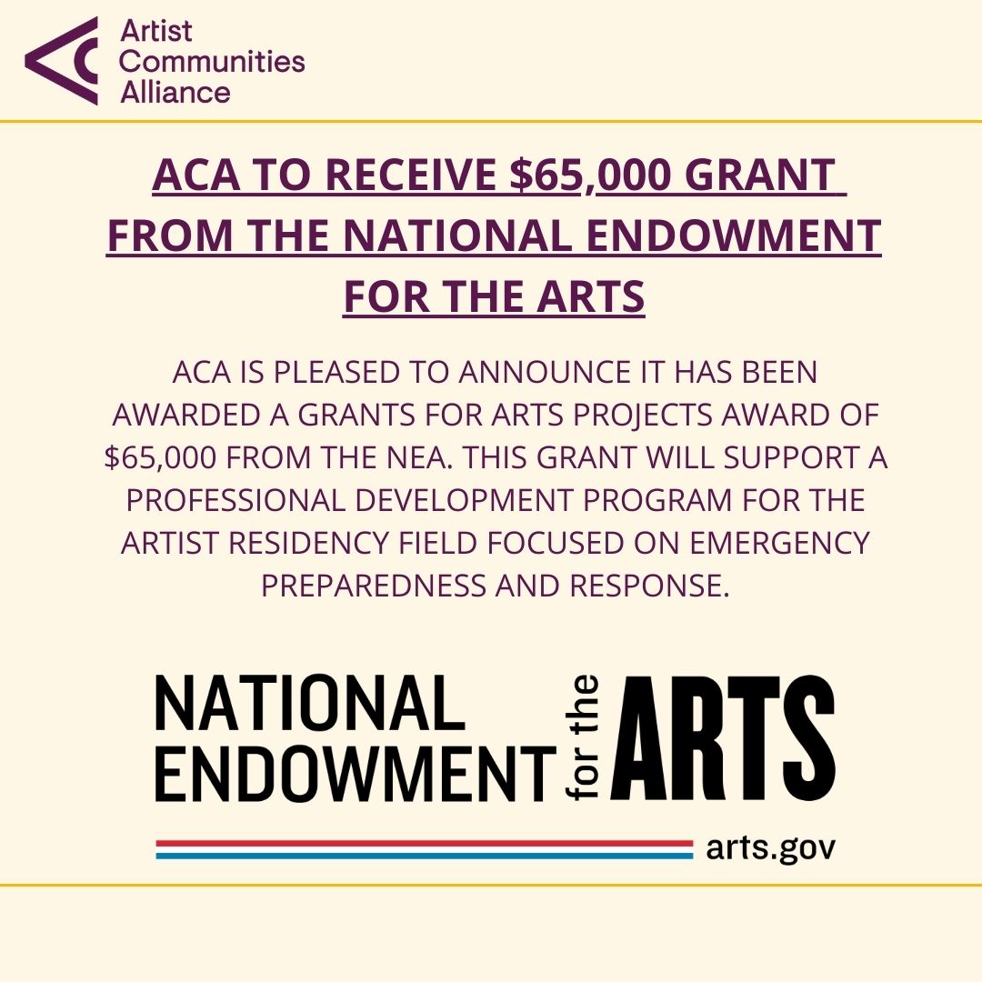 Light yellow graphic with NEA logo and ACA logo and text copy of the news