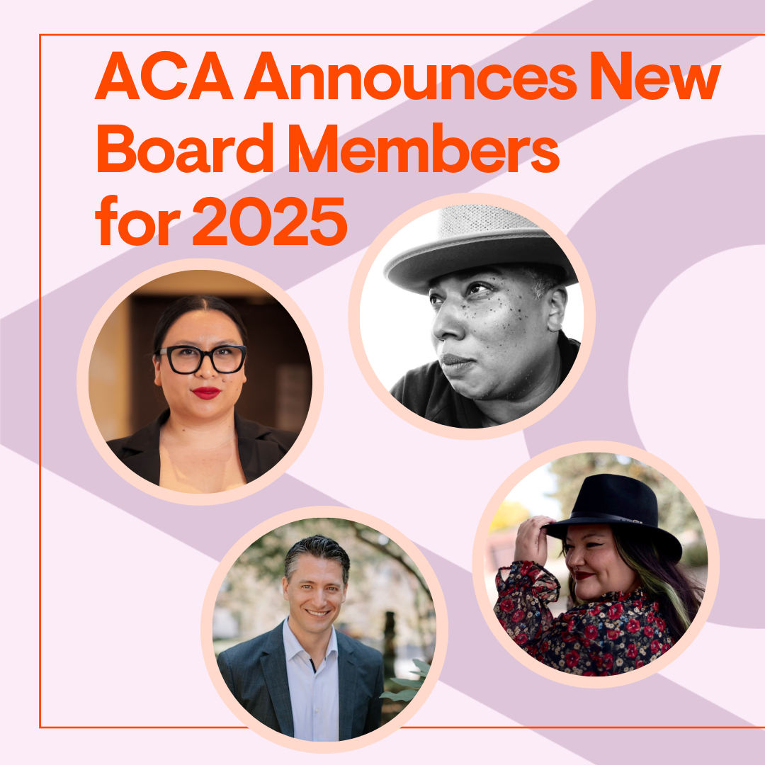 A graphic that has photos of the four new board members and reads: ACA Announces New Board Members for 2025