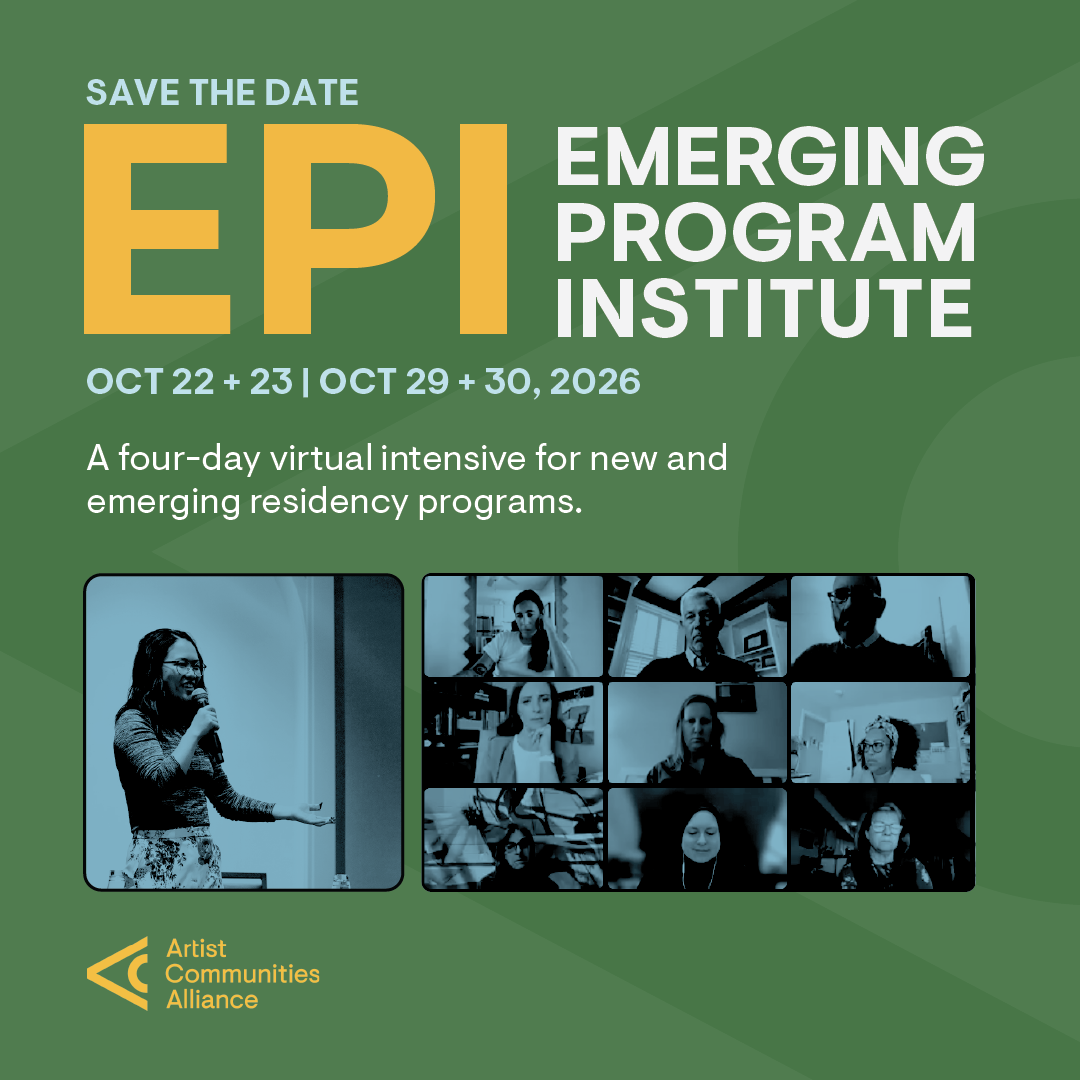 A green card with yellow, white, and teal text announces the 2026 Emerging Program Institute (EPI)