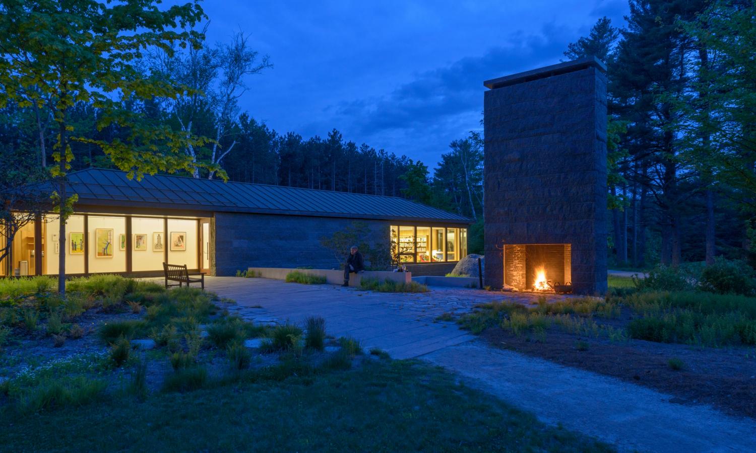 James Baldwin Library glows in the early evening light