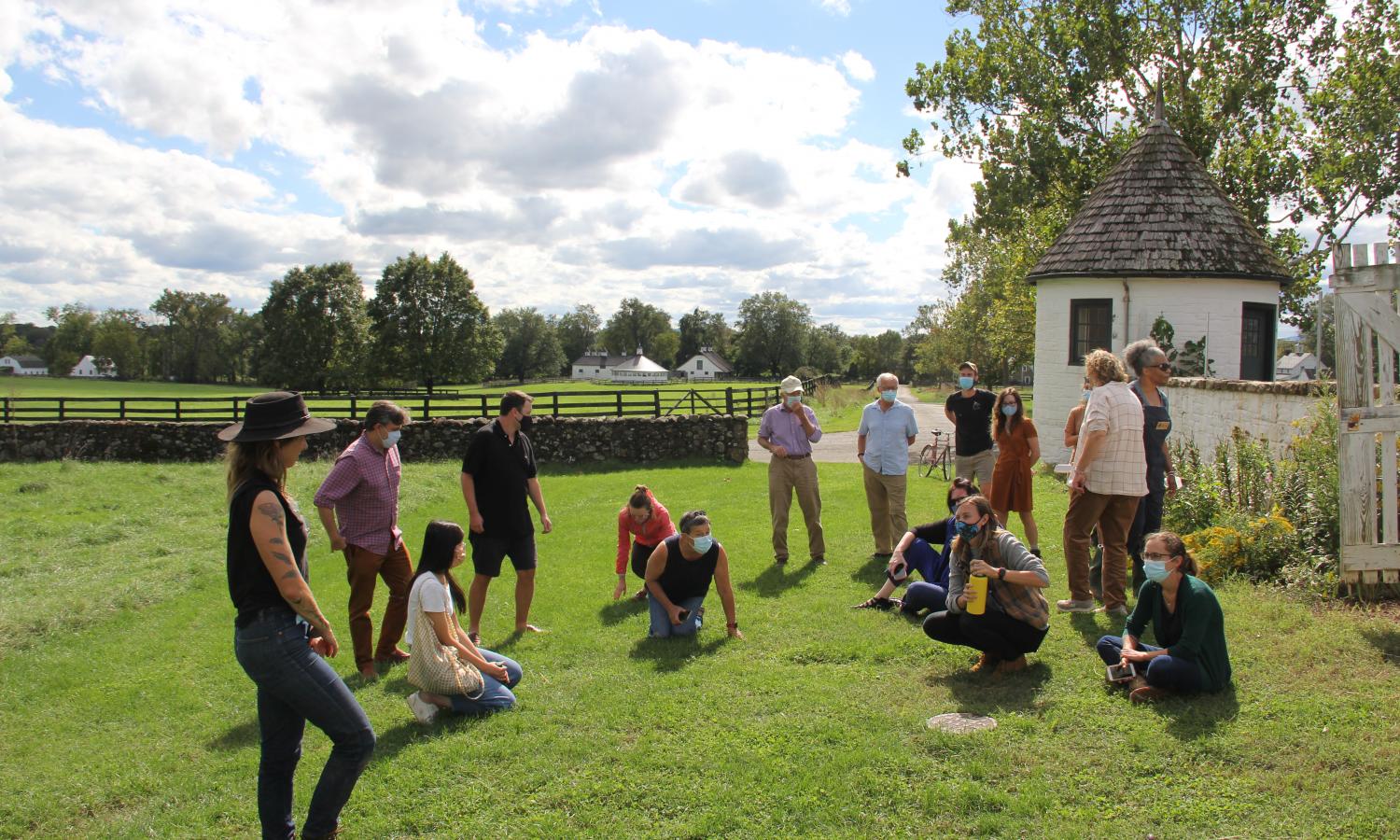 Artist talk by Kaitlin Bryson, with staff and other residents in attendance