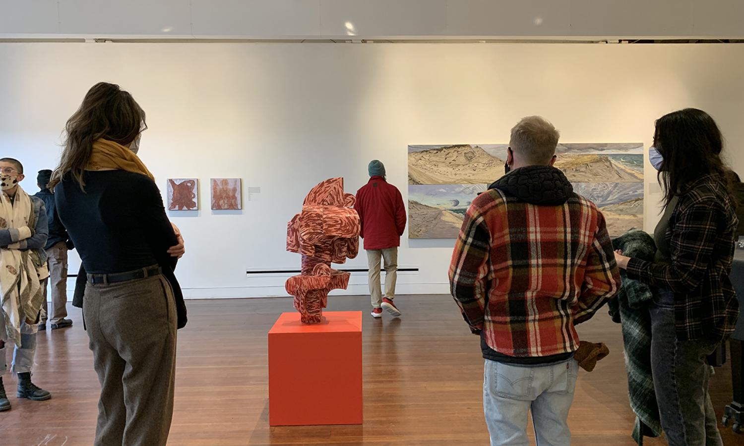Fellows gathered at their exhibition at the Provincetown Art Association and Museum