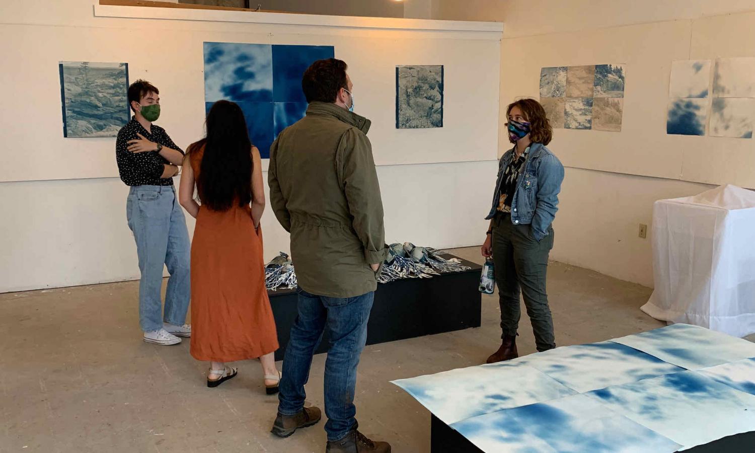 Harley Ngai Grieco hosts an open studio visit with members of the community in the summer of 2021.