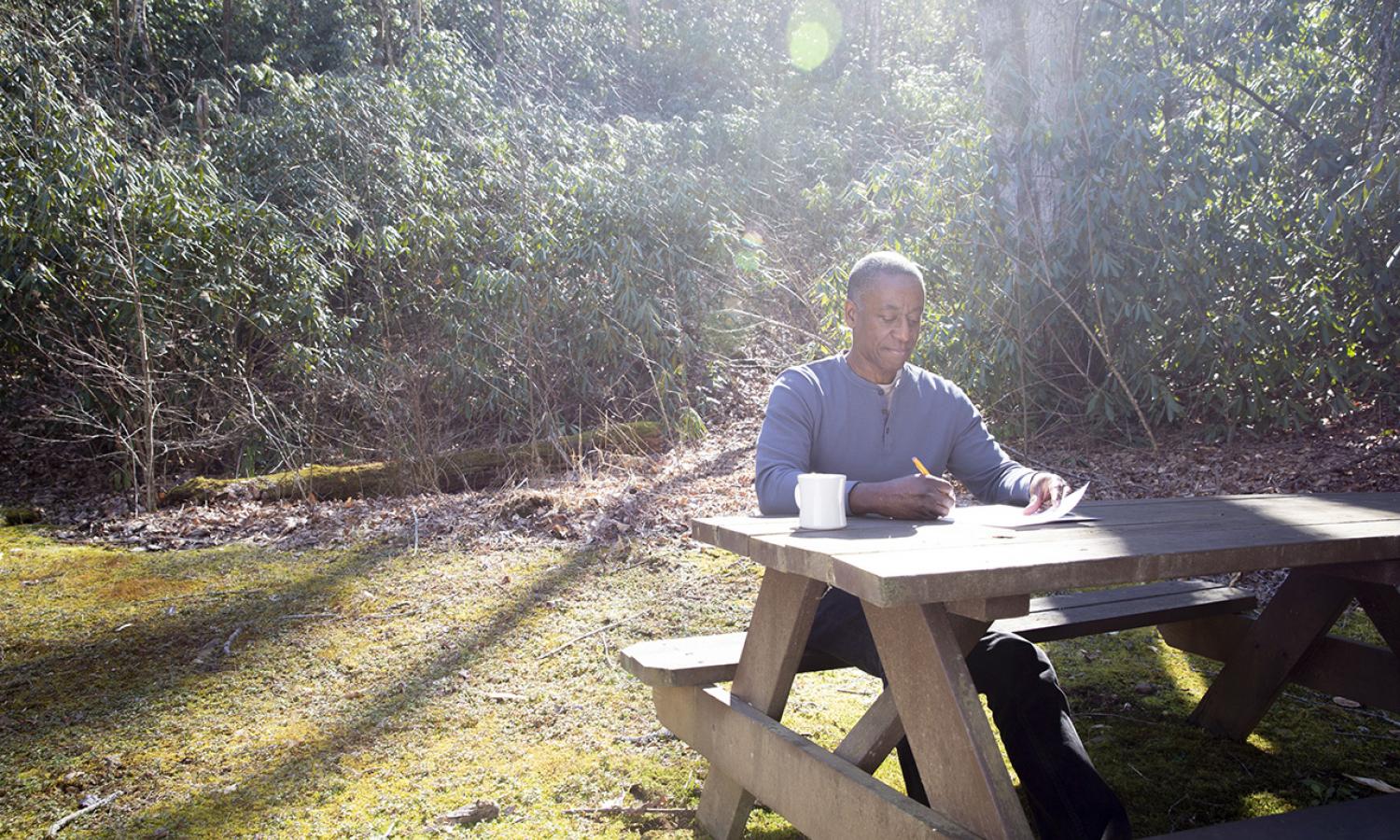 Jeff Colvin, writer, at Hambidge. Photo by Amanda Greene.