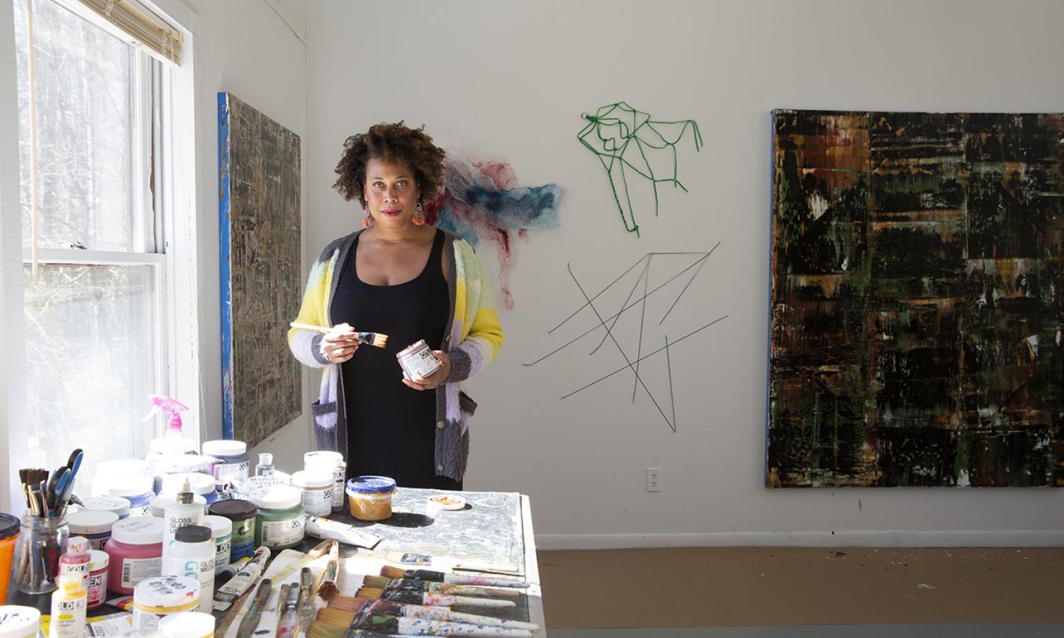 Khalilah Birdsong, visual artist, at Hambidge. Photo by Amanda Greene.