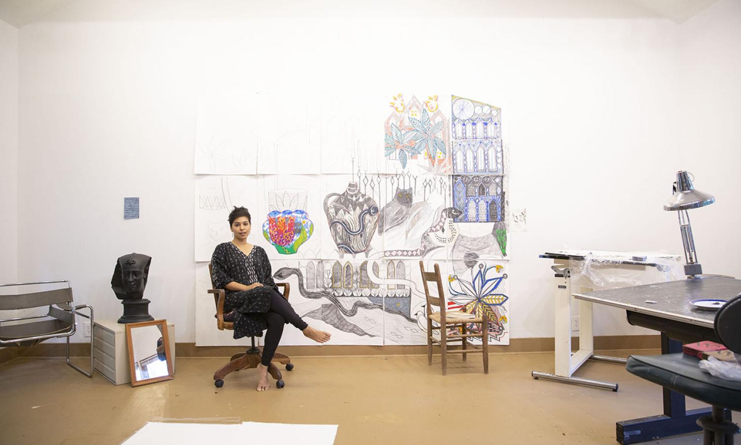 Pallavi Sen, visual artist, at Hambidge. Photo by Amanda Greene.
