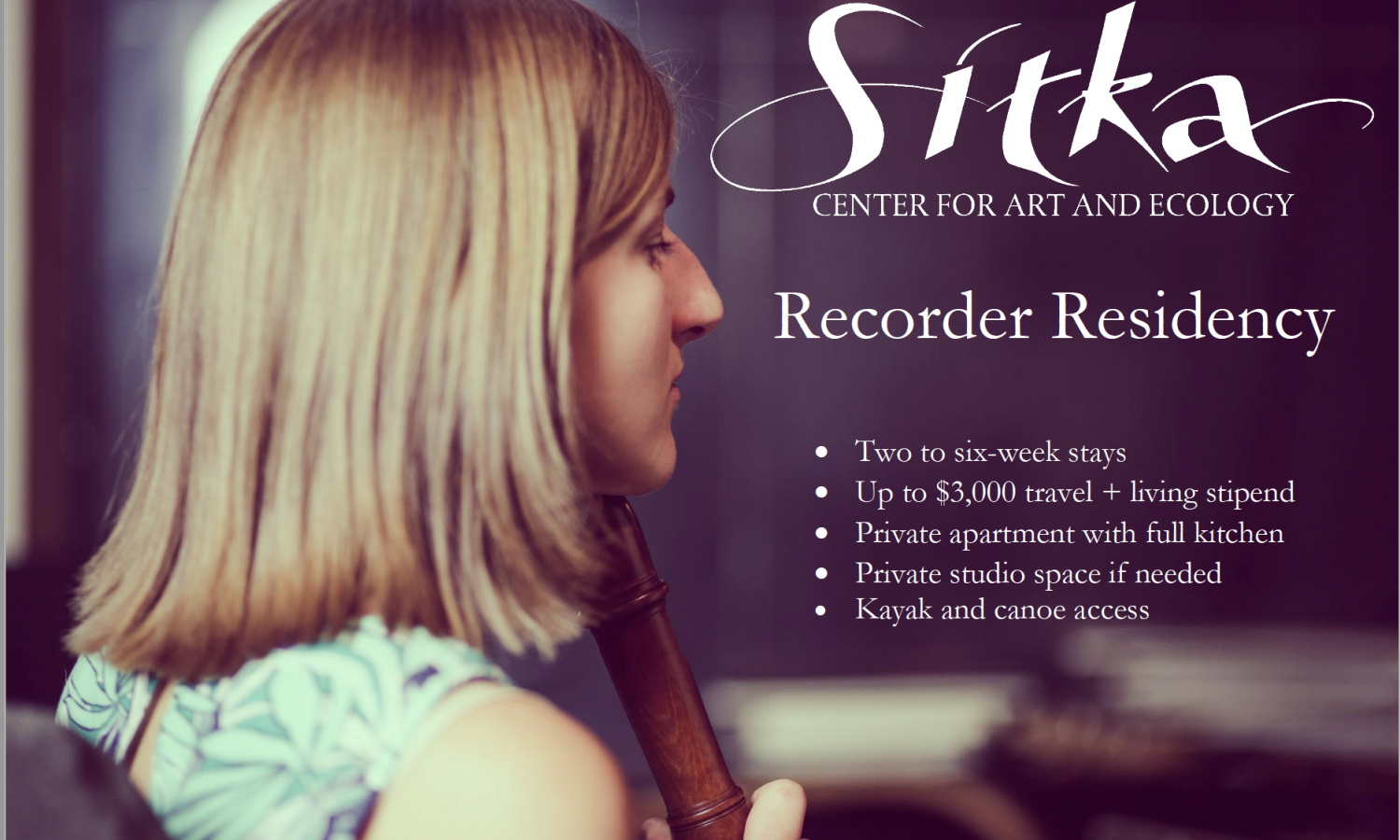 side view of person about to play a recorder