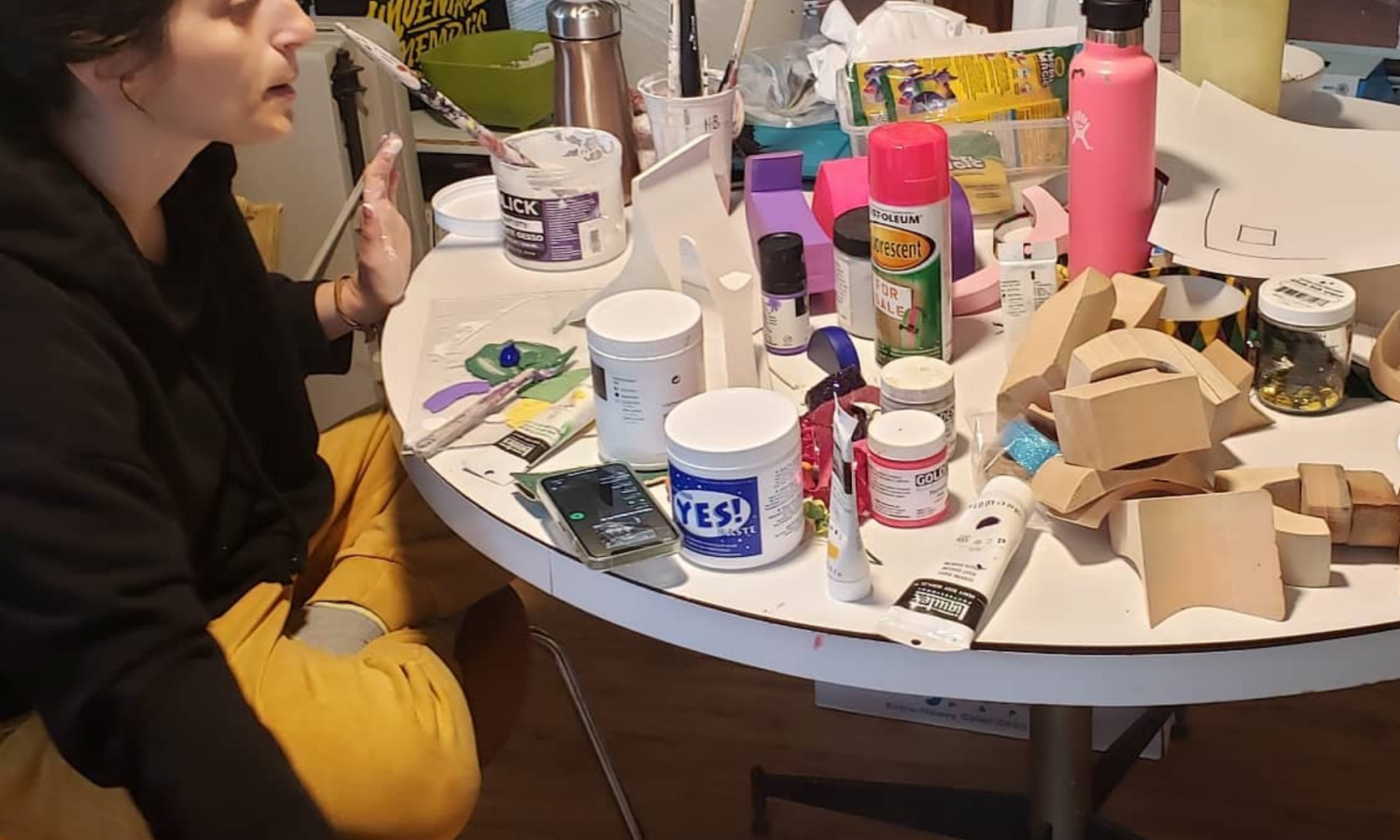 Ryna Frankel with work in progress