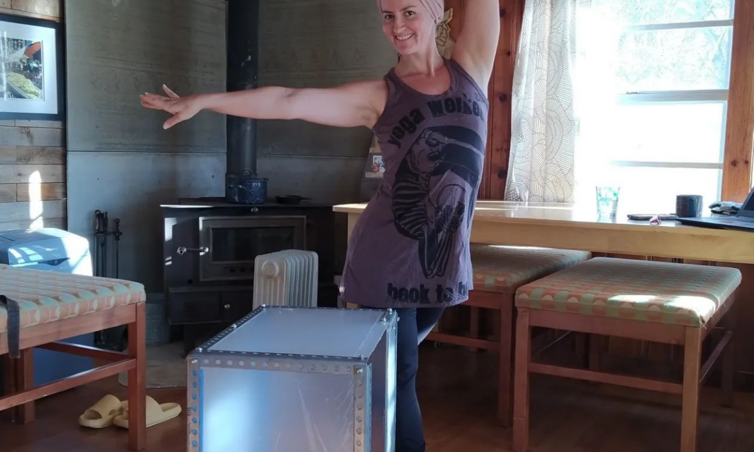 Nicole Hays practicing new routine