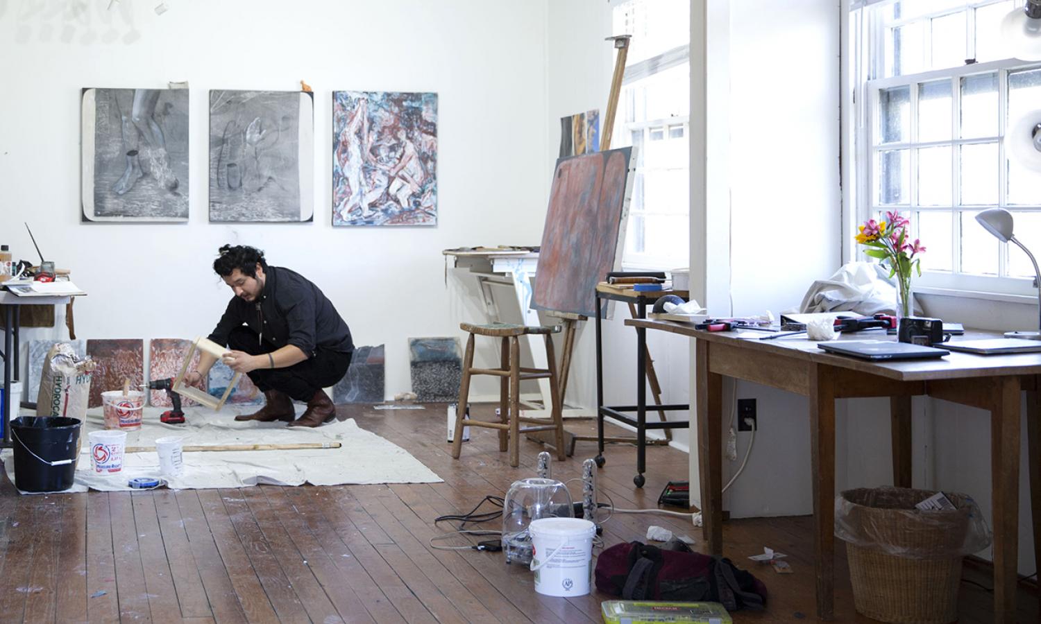 Sergio Suarez, visual artist, at Hambidge. Photo by Amanda Greene