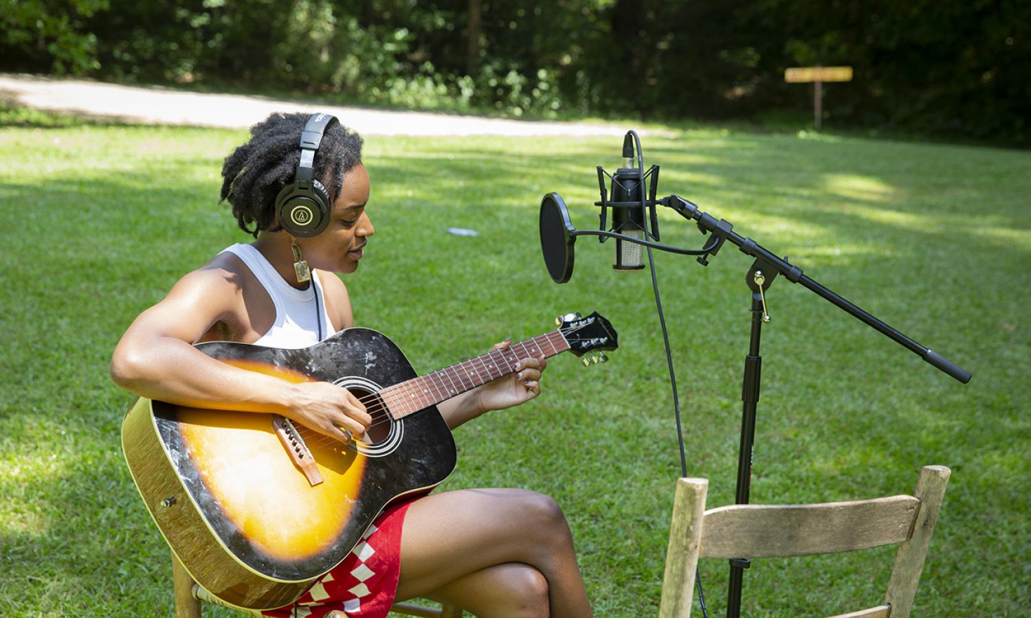 Taylor Jana Manigoult II, musician and visual artist, at Hambidge. Photo by Amanda Greene