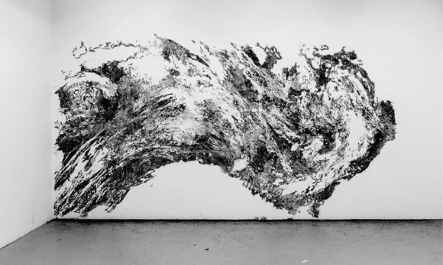Guillermo Mena, ‘A Guide for the Observation of the Skies’ (2020), charcoal drawing and performance.  Created at Banff Centre during the BAIR Late Winter 2020 program.