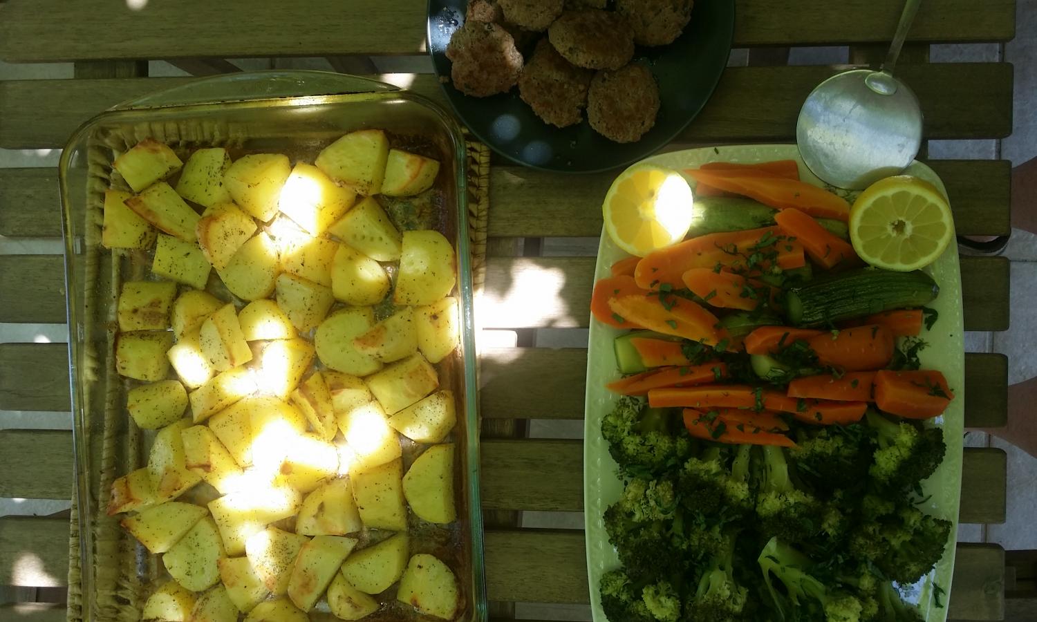 Dinner with fresh ingredients.