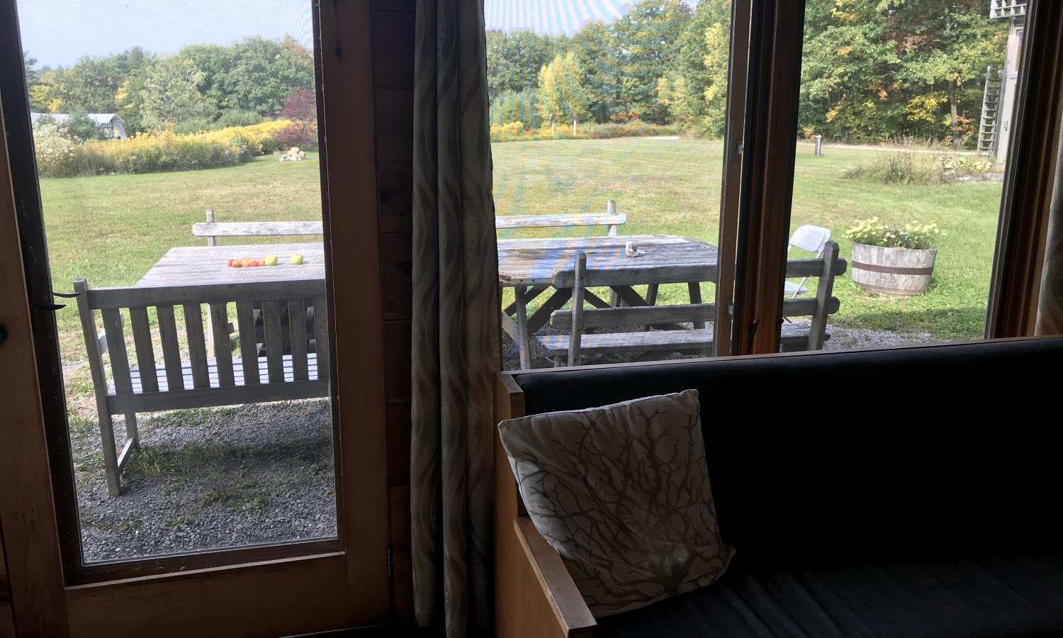 VIEW FROM MAIN HOUSE ONTO MEADOW W/BARN IN BACKGROUND