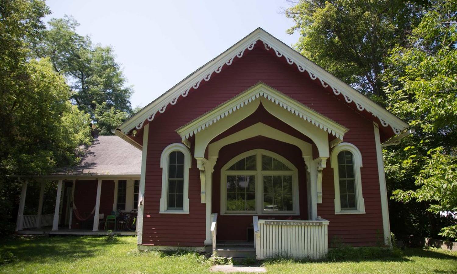 Residency House: former Schoolhouse from the 1850s, now includes 4 bedrooms, 2 full bathrooms, kitchen, living room, and large basement