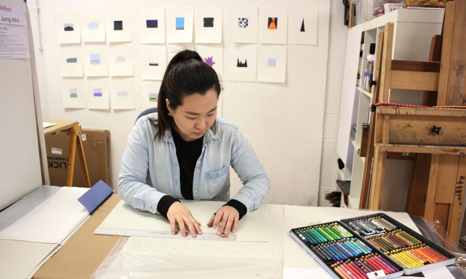 Hyun Jung Ahn in her studio (2018)