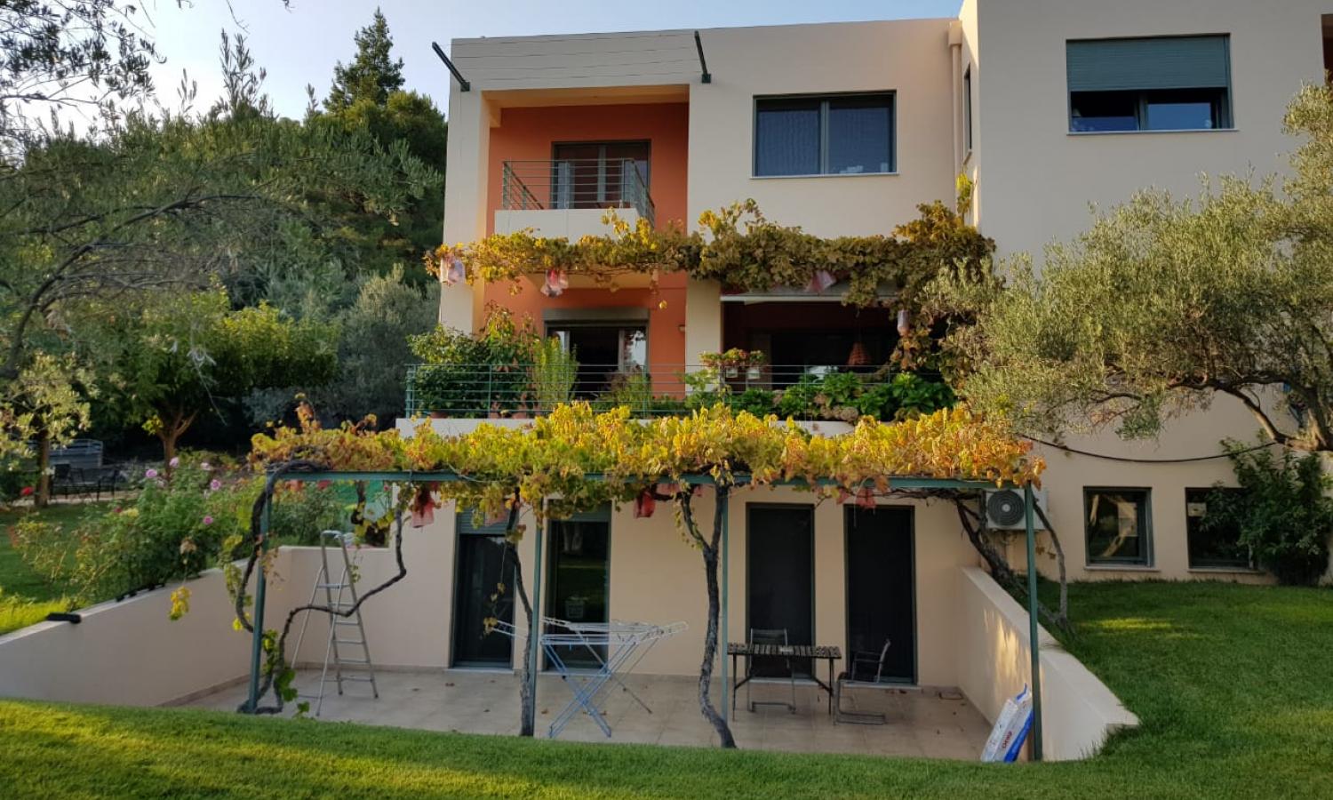 The building with the bedrooms.