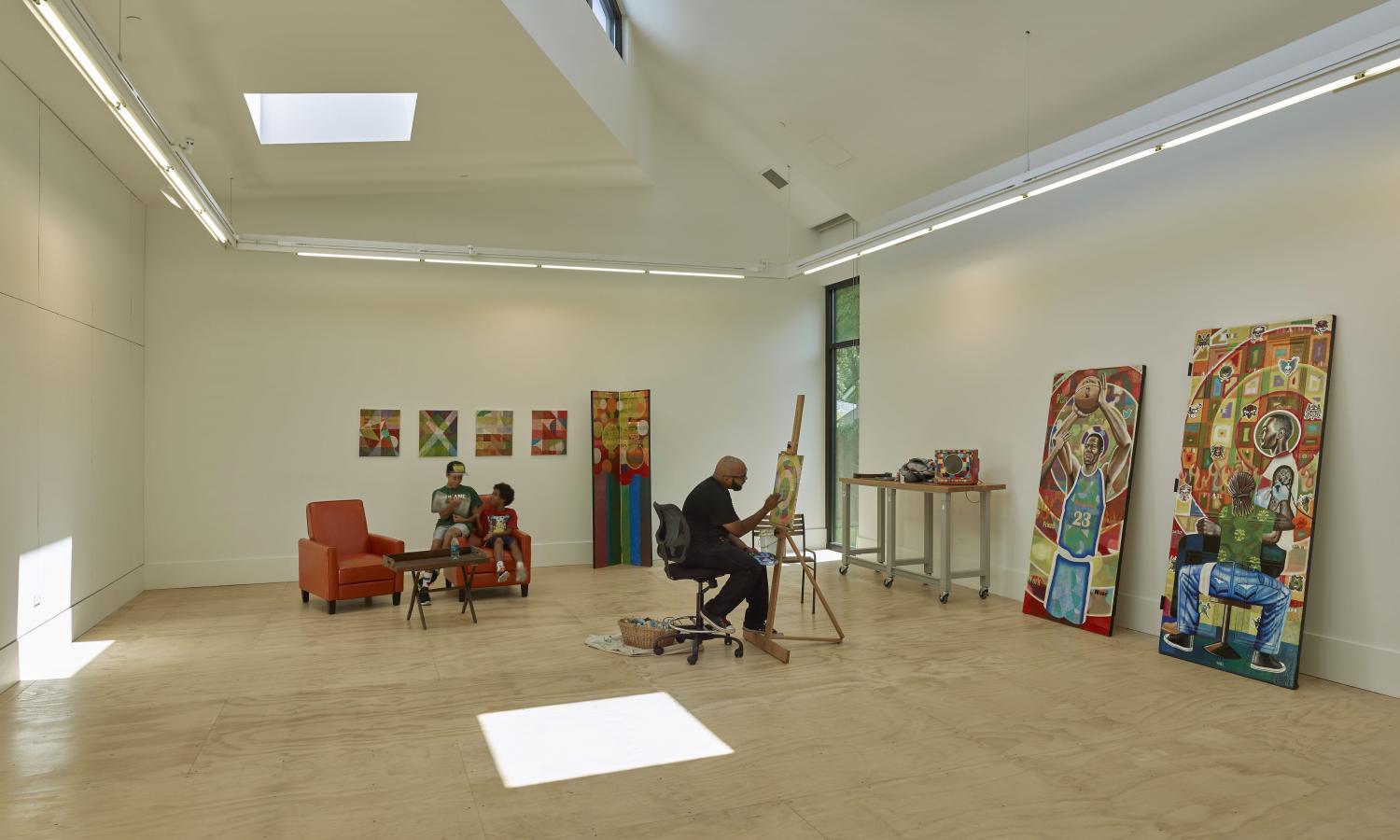 Artist in a studio at the Joan Mitchell Center. Photo by Tim Hursley