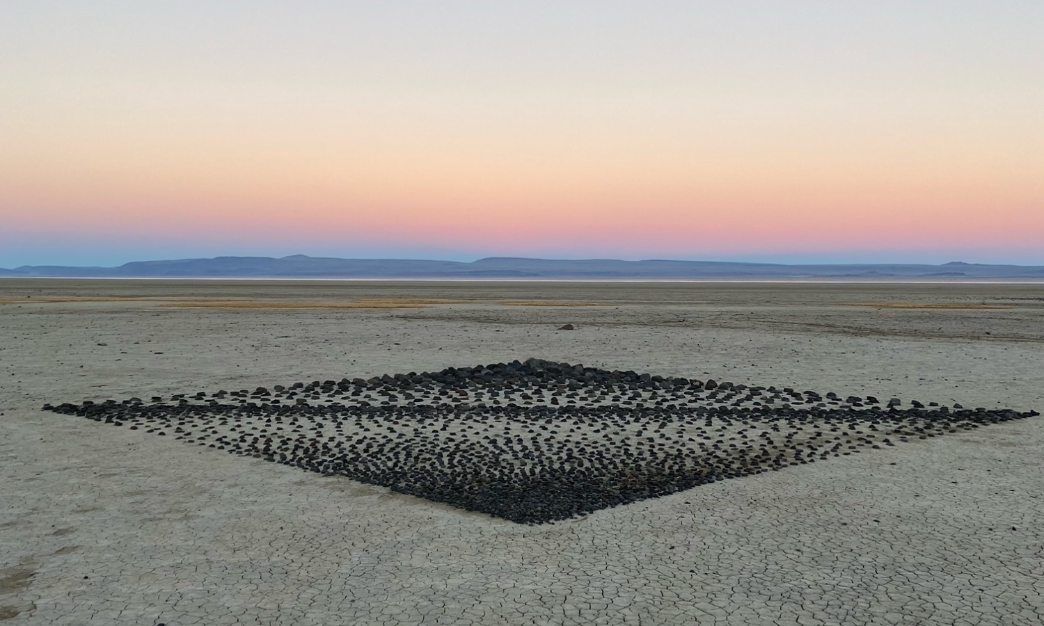 Earth art on the playa created by Roger Asay and Rebecca Davis
