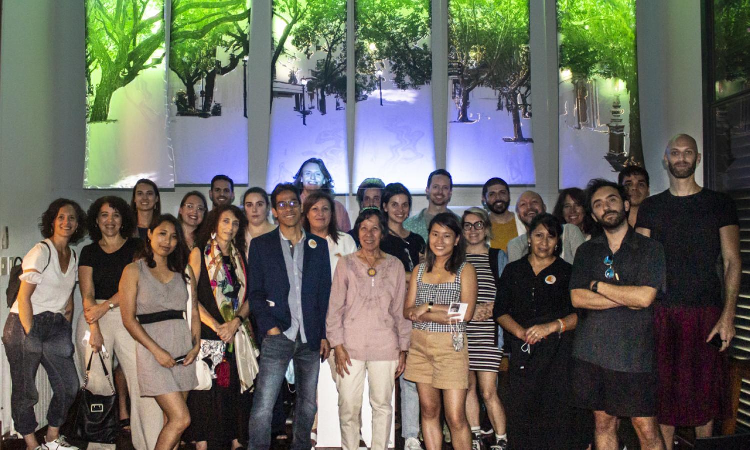 The public with artist-in-residency Richard Aponte's (Venezuela-USA) work