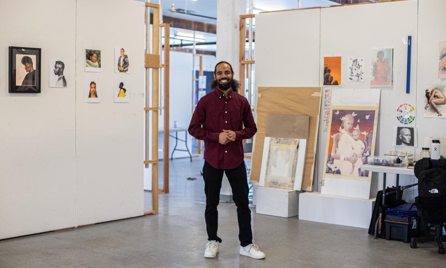 Artist in residence during an Open Studio event