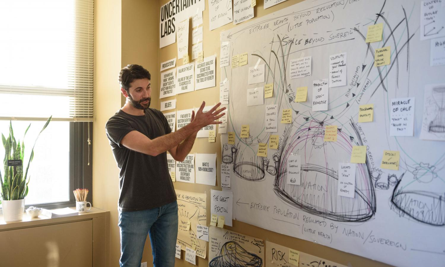 Artist Kenneth Pietrobono in his residency space