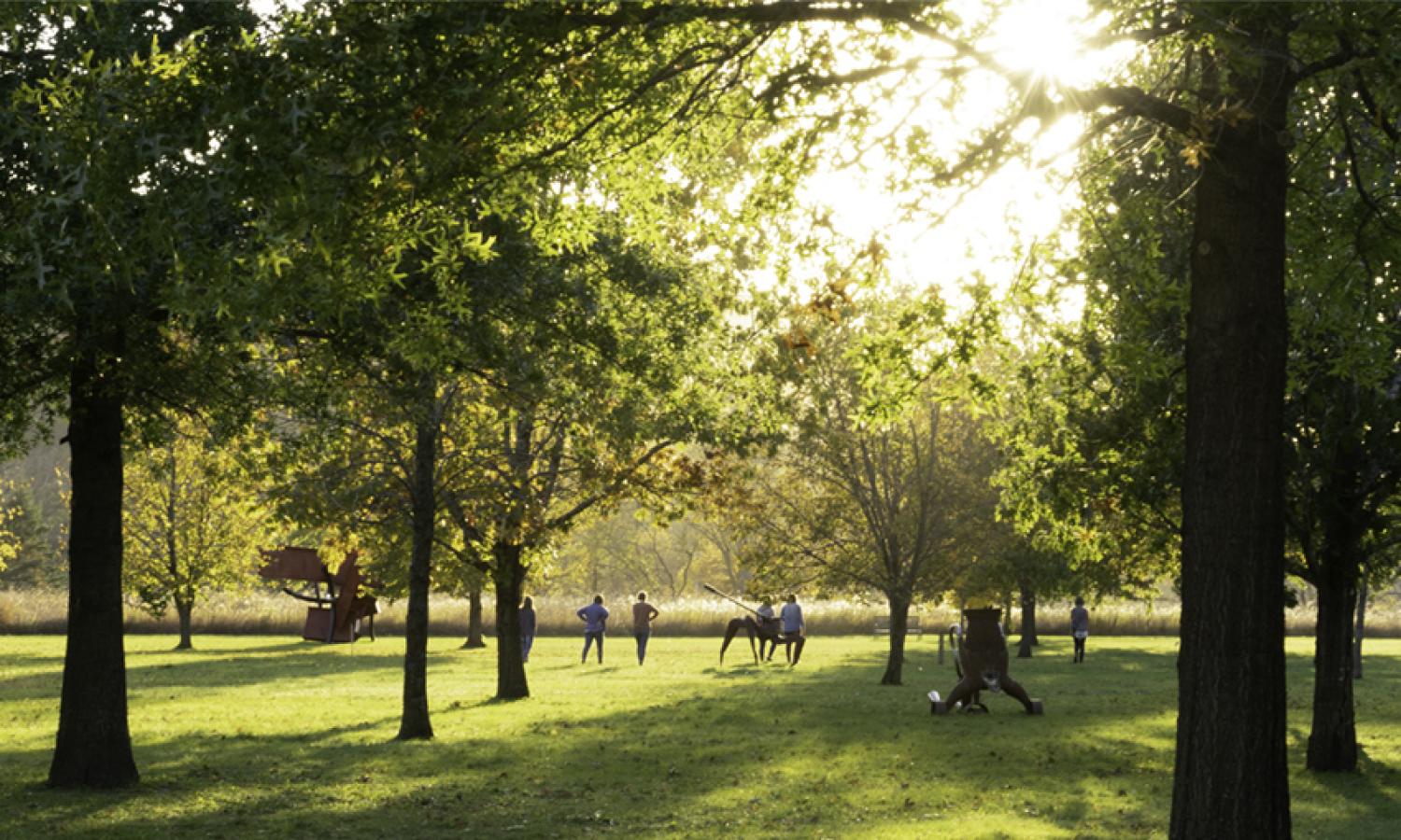 A 15-acre Sculpture Garden is located on campus