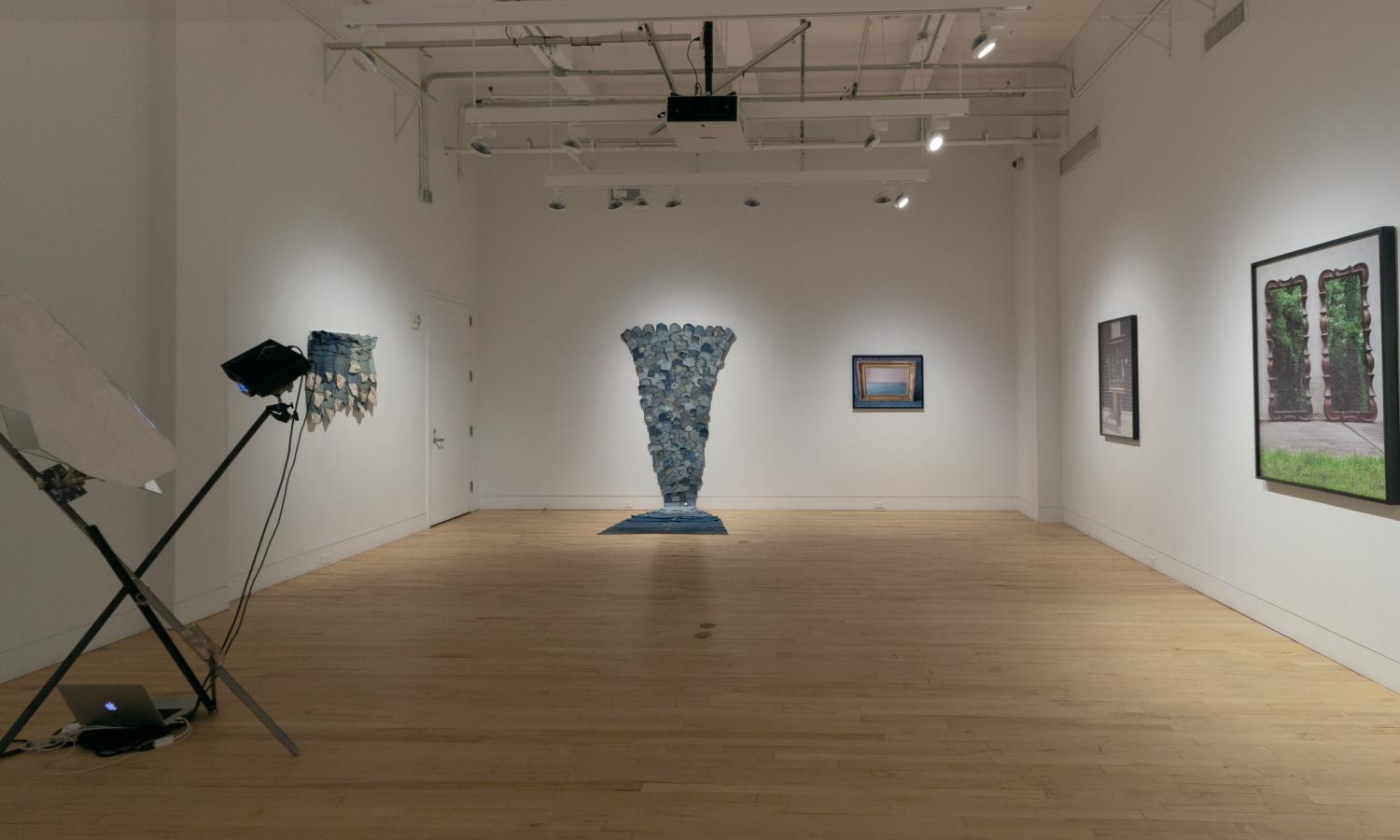 Installation view of SVA's Artist Residency Program Alumni group Exhibition in SVA's Flatiron Gallery.