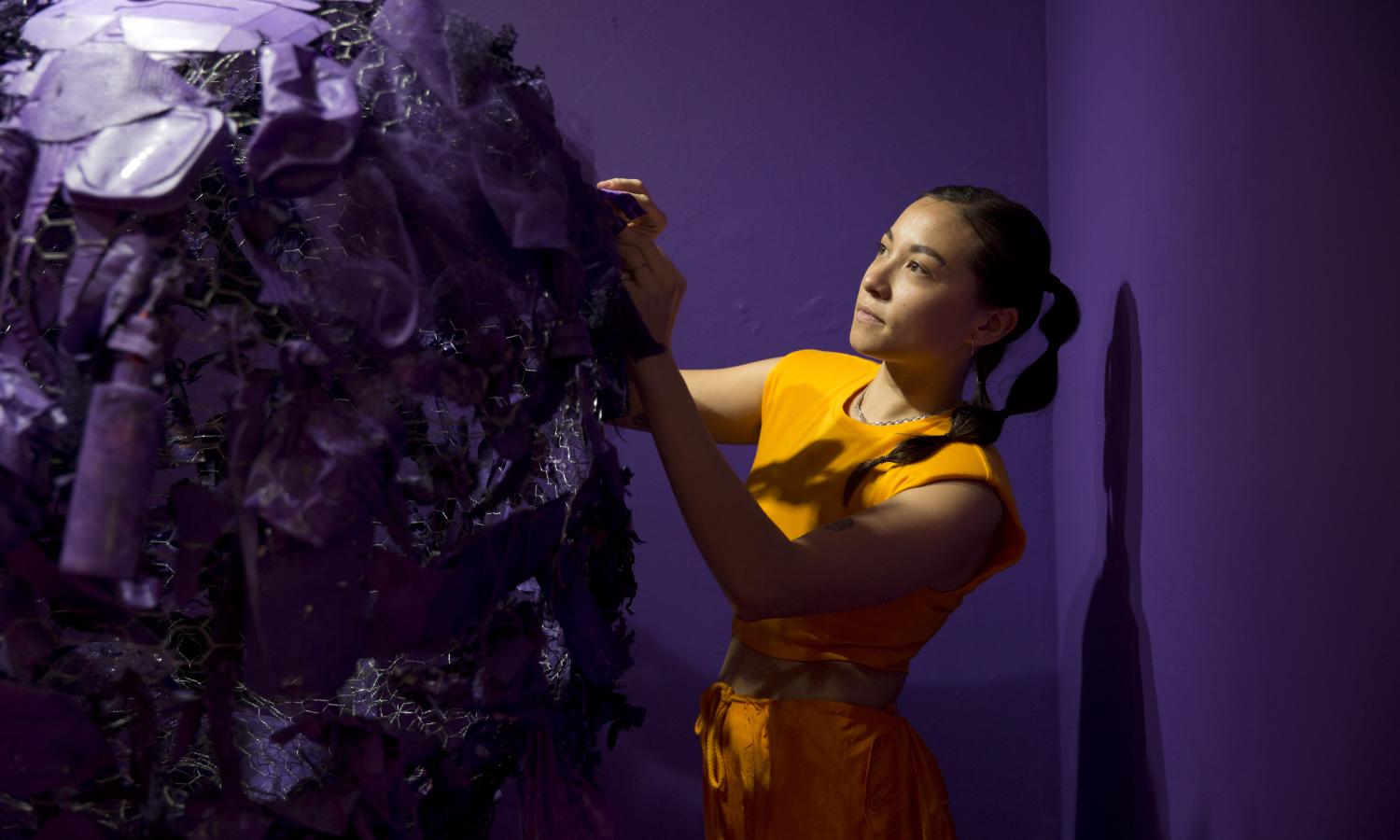 Artist Bianca Dunn in her studio at SVA's Fine Arts: Painting and Mixed Media Residency Program