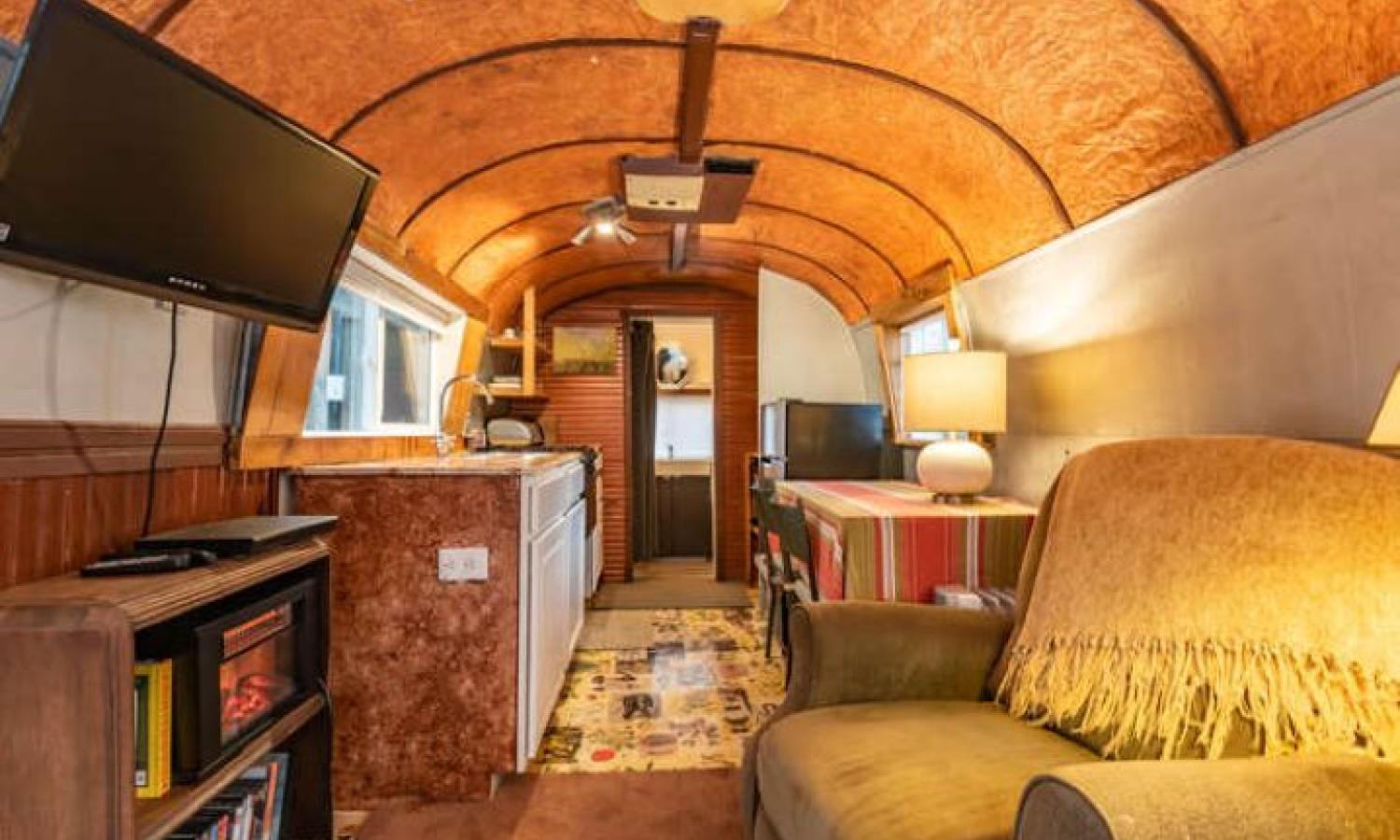 The refurbished Airstream with Japanese soaking tub is a cozy favorite.