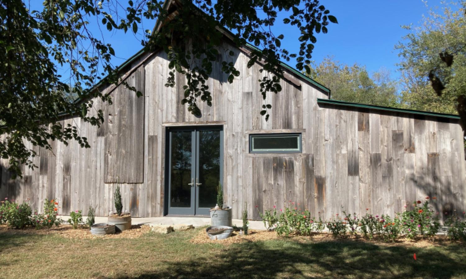 South entrance of the barn studio at Mother's Milk.