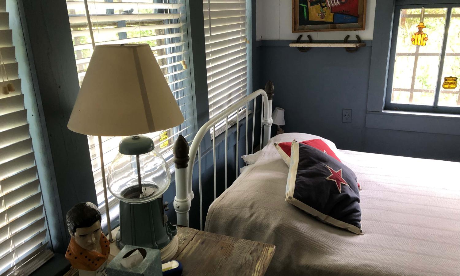 A snapshot of the Kingdom of Zydeco bedroom in the underground honky tonk, The Whirlybird