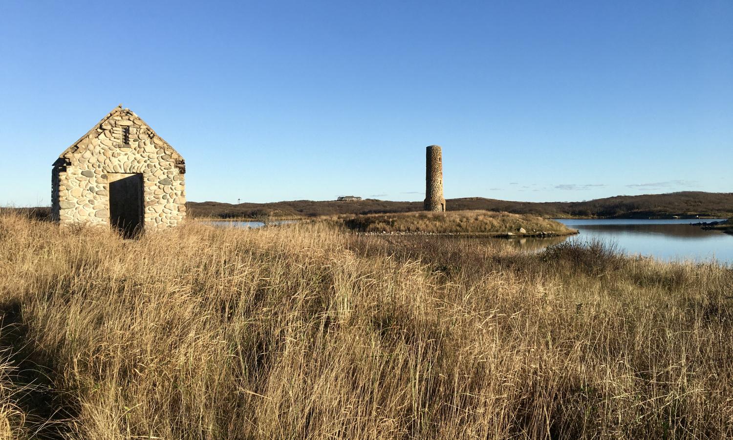 Historic building and the Gosnold Monument