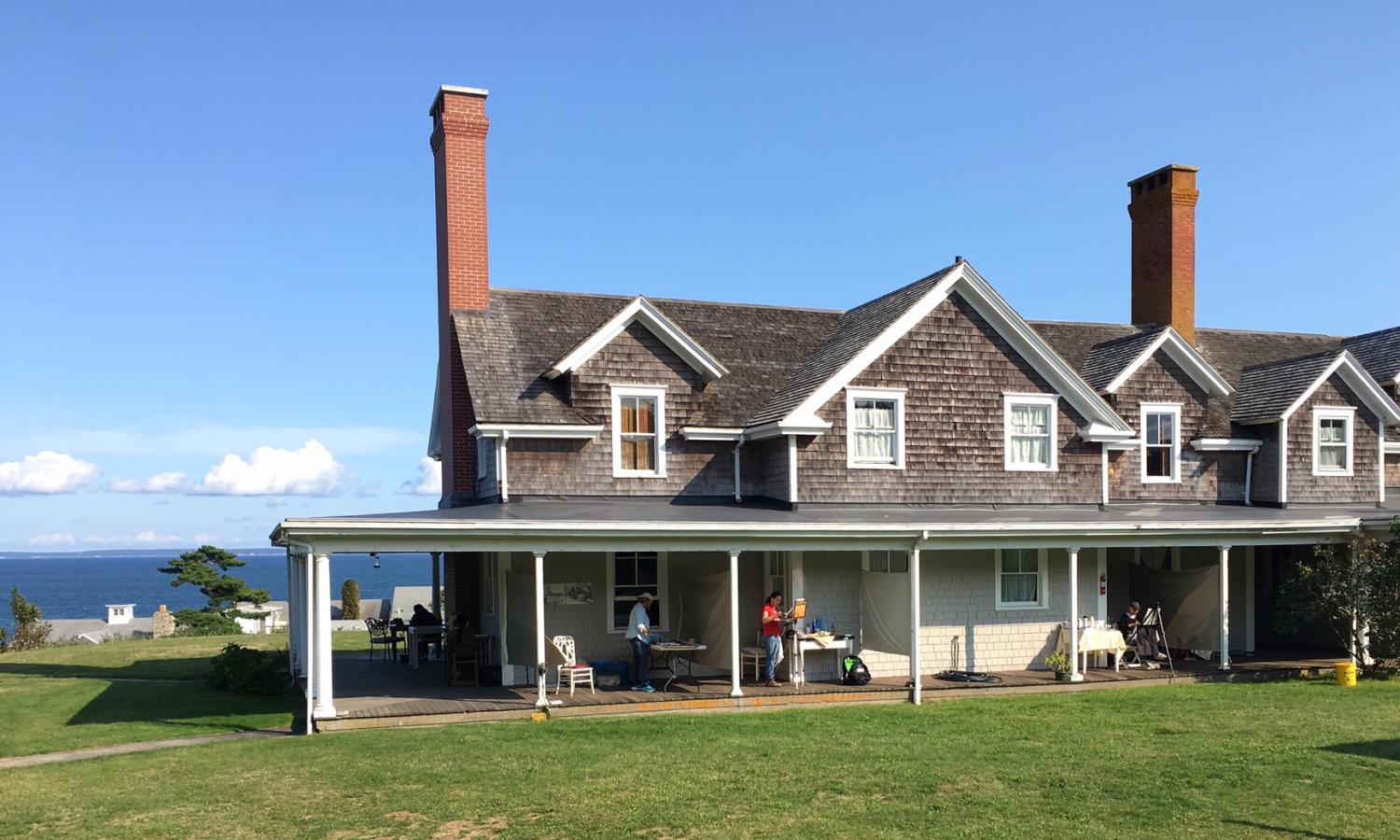 Artists working on the Avalon porch