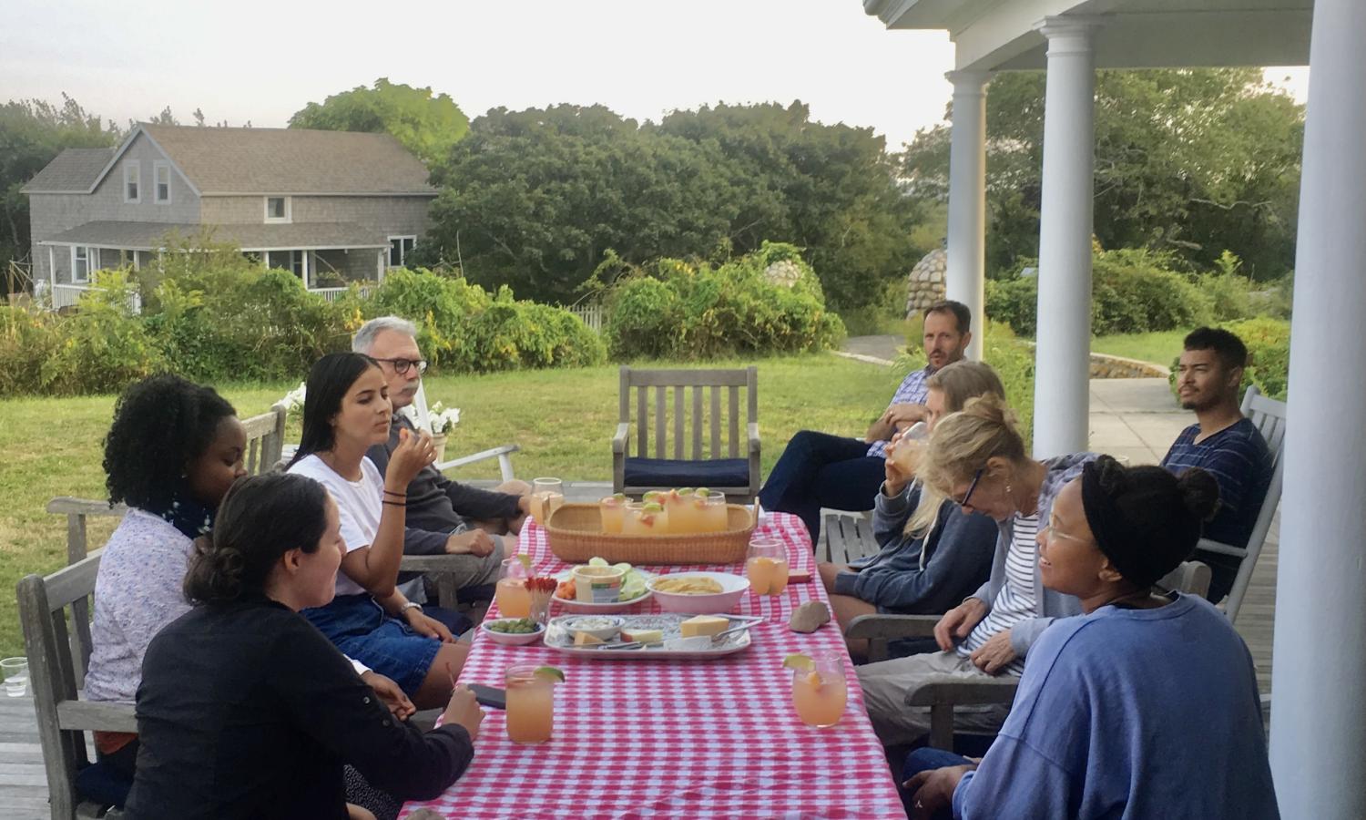 Evening conversations on the Avalon porch