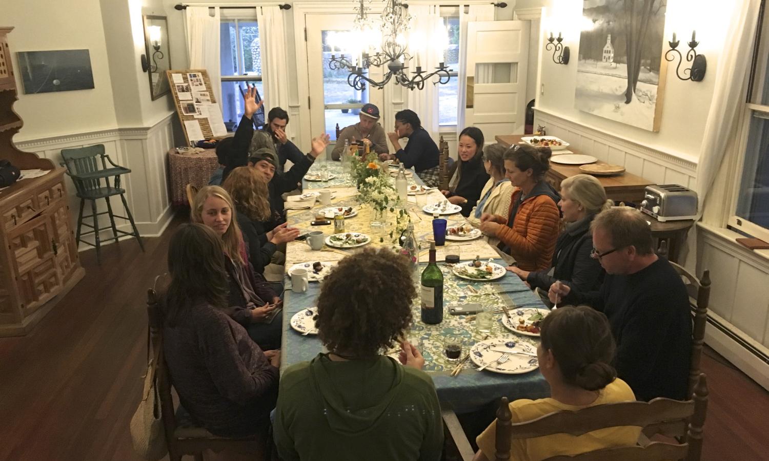 Artists at the dinner table