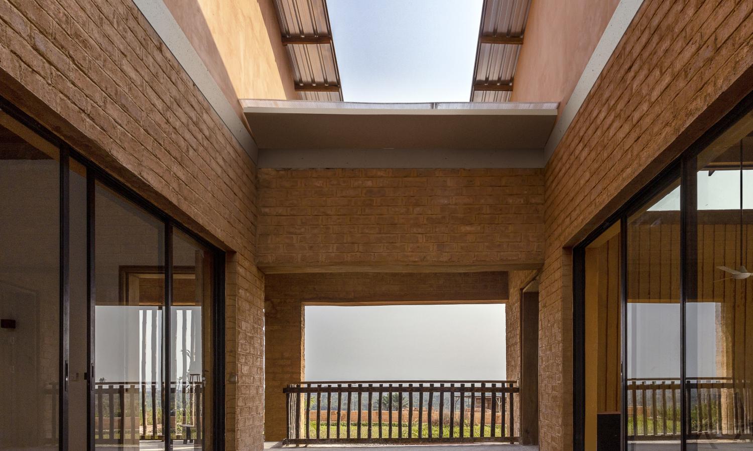 Interior view of the G.A.S. Farm House showing an internal courtyard.