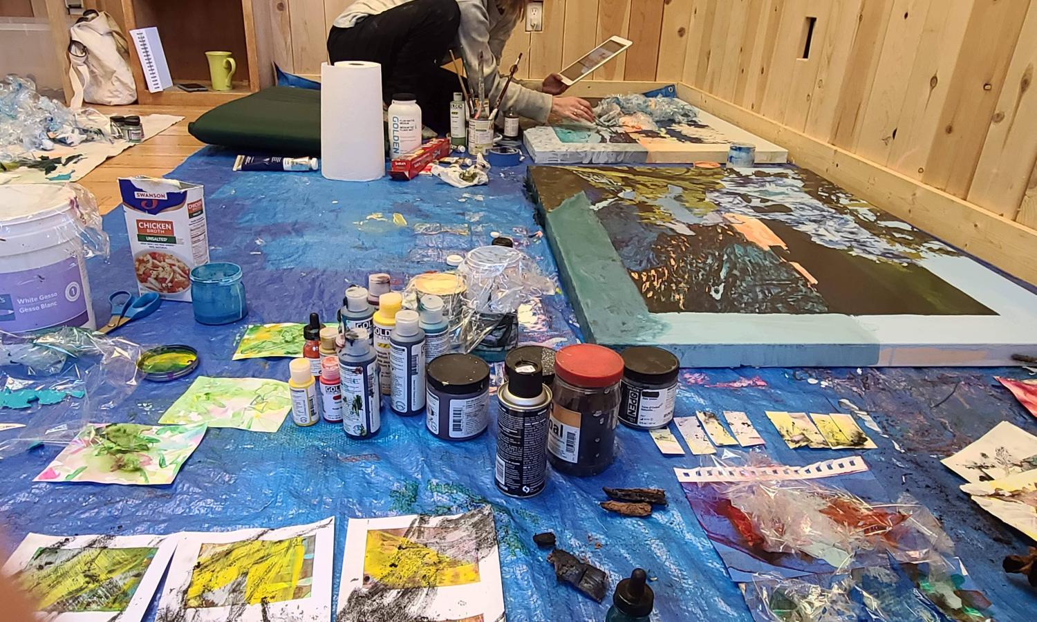 Residency artist Adelle Patten in her Creekside Arts Studio