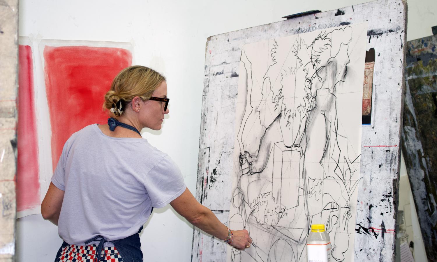 Student drawing during Marathon.