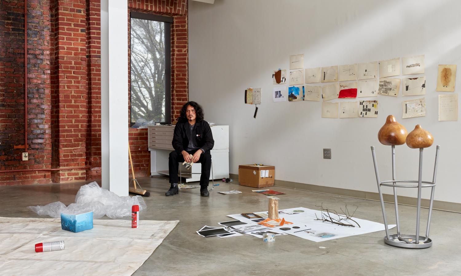 Artist William Cardova in studio