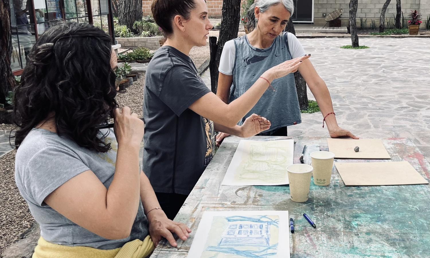 Artists enjoying our great weather