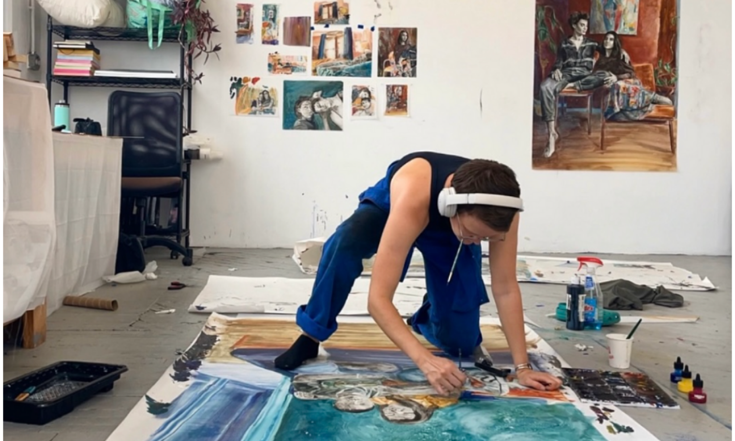 Visual Artist Alida Wilkinson in the studio