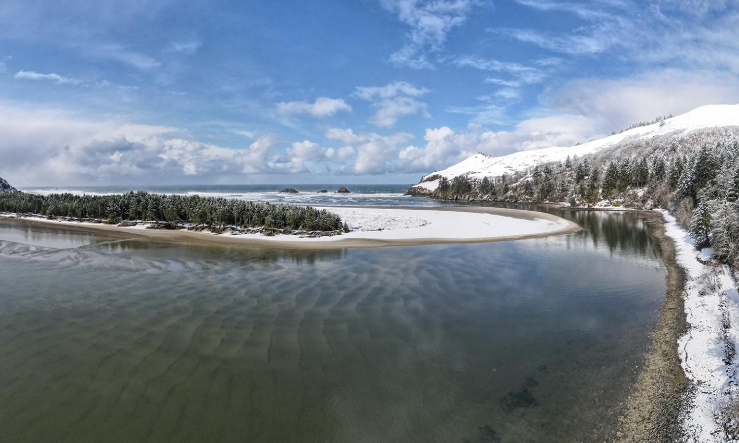 The Salmon River estuary in winter by Resident Robert Dash