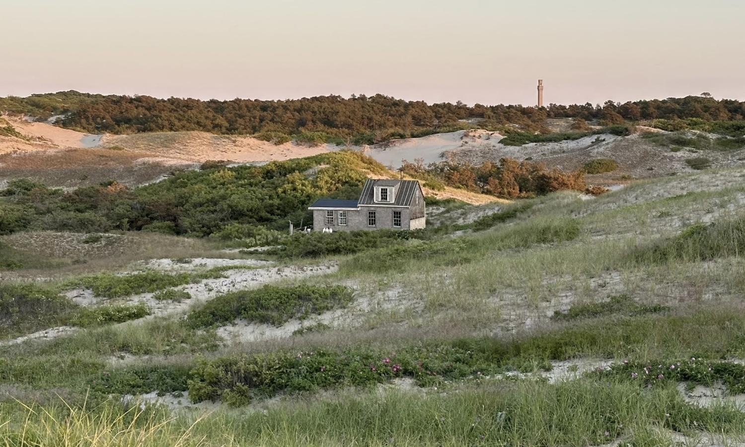 Aerial shots of C-Scape Dune Shack in the Dunes, C-Scape interior, Sunset at C-Scape, C-Scape in the dunes