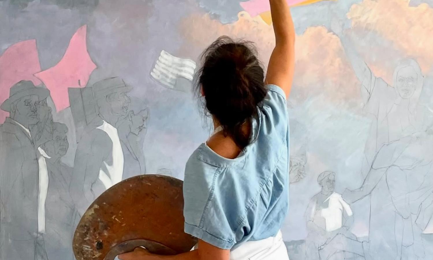 Melinda Borysevicz in the ON::View Residency, Photo by Grace Lawson