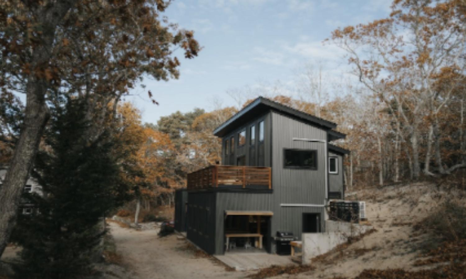 The studio across the driveway from the main house