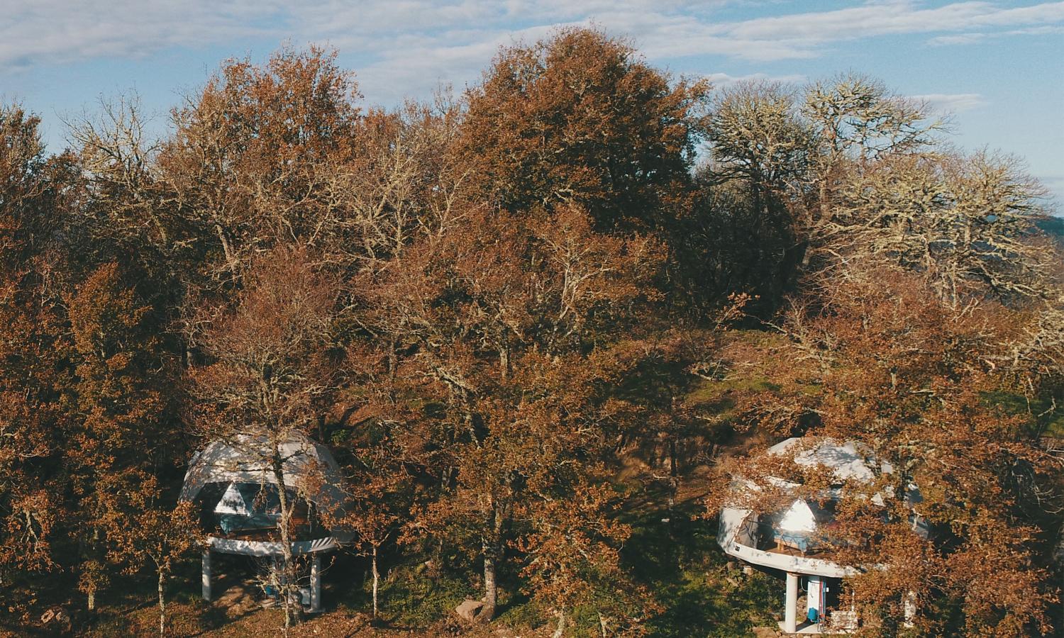 Geodesic domes at O Castro Art Village