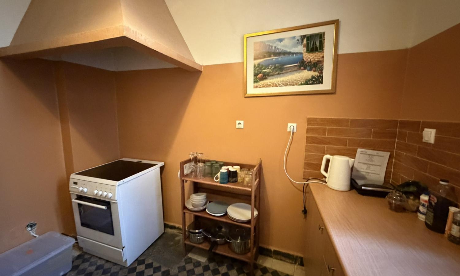 One of the two accommodation kitchens