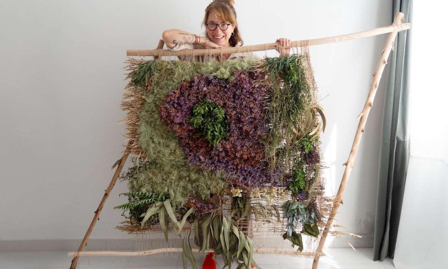 Mery from Poland embarked on an inner journey to discover the local flora. Gathering knowledge from villagers about native plants, she created an installation with the botanical richness of the area.